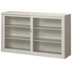 スチール書庫 キャビネット スチール収納 スチール棚 書類棚 本棚 書棚 引き違い書庫 鍵付き 幅150cm ガラス扉 オフィス家具 国産 送料別 車上渡し N305G