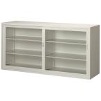 深型 スチール書庫 キャビネット スチール収納 スチール棚 書類棚 本棚 書棚 ガラス扉 鍵付き W176×D51.5×H88cm オフィス家具 国産 送料別 車上渡し N306GW