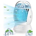 ショッピング冷風機 冷風機 冷風扇 卓上 500mlタンク USB給電式 省エネ 扇風機 3段階風力 送風 冷却 加湿 空気浄化 一台４役 卓上クーラー 45度左右首振り 小型 スポットクーラー