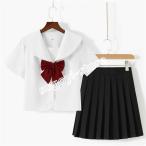  матроска короткий рукав женщина форма одиночный товар / комплект школьная форма высокое качество женщина ученик старшей школы костюм белый * синий JK форма симпатичный передний открытие костюмированная игра учебное заведение праздник культура праздник маскарадный костюм основной форма 