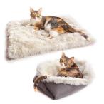 2WAYファーマット ペット用品 ペット ペット用マット ペット用ベッド カフェマット 犬 猫 お散歩 おしゃれ  かわいい 小型犬 キャンプ 旅行 シンプル ファー