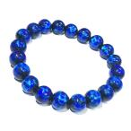 蓄光 ホタルガラス 10mm±0.5ｍｍ ブレスレッド とんぼガラス　とんぼ玉　濃いブルー