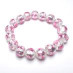 蓄光 ホタルガラス 12mm±0.5ｍｍ ブレスレッド とんぼガラス　とんぼ玉 クリアピンク　