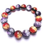 ホタルガラス　マリンパープル ケラマサンセット 14ｍｍ±0.5ｍｍ　ブレスレッド　蓄光　とんぼガラス　とんぼ玉　