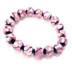 蓄光 ホタルガラス 12mm±0.5ｍｍ ブレスレッド とんぼガラス　とんぼ玉 ピンク　