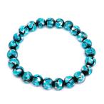 蓄光 ホタルガラス 8mm±0.5ｍｍ ブレスレッド とんぼガラス　とんぼ玉 シーブルー　