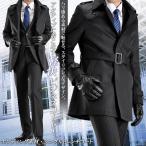 トレンチコート ビジネス メンズ シングル ボンディング素材 撥水加工 スーツコート ブラック