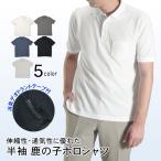 ポロシャツ ビズポロ メンズ 半袖 鹿の子素材 ニットポロ 旅行 カジュアル 夏 ビズカジ クールビズ 吸汗速乾 デオドラントテープ付