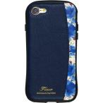 【在庫処分】 NATURAL design iPhone8 7 iPhoneSE第2世代 (4.7インチ) ケース FLEUR Navy ネイビー 耐衝撃 カードポケット付