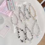 ショッピングスマホ ストラップ スマホストラップ 手首 ビーズ 韓国 可愛い キラキラ ストラップホルダー スマホ リング スマホストラップ 挟むだけ ハンド ホールドリング 手首 ハンドリング