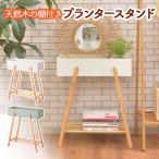 ショッピングプランター プランタースタンド ボックス ラック 棚付き 木製 天然木 スチール 花台 北欧 ナチュラル 玄関 収納 PW-51