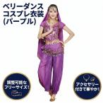ハロウィン コスプレ アラジン ジャスミン 衣装 ベリーダンス 大人 セット ダンス イベント 二次会 パーティー パープル