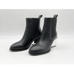 未使用 UNITED NUDE ユナイテッド ヌード 35: 22.5cm  ブラック×シルバー Tetra Chelsea Mid ヒールブーツ