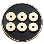 ショッピング戦国武将 ゴルフマーカー 六文銭 戦国武将・真田幸村の家紋 土台・クリップ無し ボールマーカー 鉄製 直径2.5cm