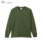 チャンピオン ロングスリーブポケットTシャツ 24FW  ベーシック 長袖 オリーブ 緑 ウエア カジュアル 普段着 スポーツ トレーニング C3-Y432-655 Champion