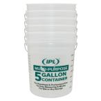 ショッピングバケツ アウトレット お得な5個セット LEAKTITE 5ガロンバケツ マルチミックスIPL 5個組 アメリカ製バケット 半透明 ペール 18L 5GL