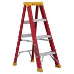 ショッピング脚立 Louisville Ladder（ルイビルラダー）ファイバー脚立シングルステップ［レッド］耐荷重135kg【4ft（120cm）】L-3016-04