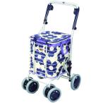 アルミワイヤーカート A-0245H 花柄青