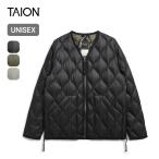 セール TAION タイオン ミリタリーVネックWジップダウンジャケット ユニセックス TAION-101ALSZML-1 ダウンコート 2024 秋冬