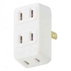 オーム電機 3口L型タップ HS-HL3／W