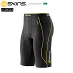 【超特価】SKINS A200 メンズ ハーフタイツ ブラック/イエロー スキンズ