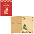 クリスマスカード ミニ サンタ帽子をかぶるネコ JXMN 8-5 243523 サンリオ グリーティングカード sanrio 大人 子供 手紙 季節 かわいい 猫 にゃんこ