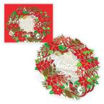 クリスマスカード 立てて飾れるレーザーカットカード クリスマスリースII ポインセチア  立体 809485 日本ホールマーク レーザーギャラリー