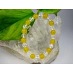 Yahoo! Yahoo!ショッピング(ヤフー ショッピング)【均一ブレスレット】水晶64面カット＋イエローカルサイト（着色）Φ7.5＋Φ8mm