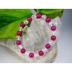 Yahoo! Yahoo!ショッピング(ヤフー ショッピング)【均一ブレスレット】水晶64面カット＋マゼンダカルサイト（着色）Φ7.5＋Φ8mm