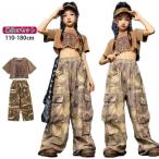  камуфляж брюки девочка ребенок одежда hip-hop танцевальный костюм камуфляж танцевальный костюм брюки длина брюки Kids брюки-карго короткий рукав девочка k-pop постановка .. серия привлекательный модный 