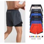  одежда бег брюки мужской низ Short шорты с карманом Layered йога спорт ходьба tore человек -g фитнес 