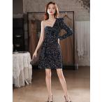 ドレス ショートドレス ショート丈 おしゃれ セクシー キラキラ 揺れる 海外セレブ パーティ クラブ キャバクラ イベント 海外風 上品 送料無料