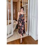 ドレス ロングドレス サマードレス おしゃれ セクシー リゾート  夏 プリント柄　ビッグプリント 海外セレブ パーティ キャバクラ イベント クルーズ 送料無料