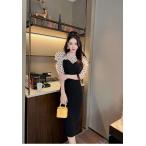 ドレス  クラシック おしゃれ ドット柄 ロマンティック クラブ 結婚式 エレガント 観劇 ドレスアップ 海外セレブ パーティ キャバクラ イベント送料無料