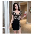 ミニスカート セクシー キャバ衣装 タイト ボディーライン ヒョウ柄 キャバクラ ラウンジ 大人 海外 セレブ風 大阪 綺麗 女性 ナイトクラブ 送料無料