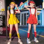 ダンス衣装 ガールズ 韓国 アイドル チアガール ステージ 衣装 へそ出し セットアップ JPOP KPOP CPOP かわいい ダンサー ガールズグループ ビタミンカラー