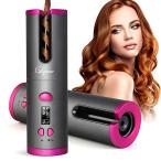 オートカールヘアアイロン コードレス自動カールアイロン 温度調節可能ヘアアイロン 多機能USB充電自動巻き髪 自宅 旅行に