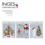  елка украшение INGE-GLAS GOODS window стикер Santa Claus северный олень белый .. интерьер наклейка 28.5cm 700000601