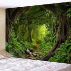 ファンタジーの森のタペストリー壁掛け風景壁のタペストリー寝室のリビングルームの寮のための神秘的な壁のタペストリー (緑, XL) (緑 XL)