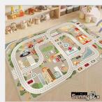 ショッピングプレイマット 子供ゲームパッド 遊びマット 道路交通 カーペット プレイマット 線路 おもちゃ 子供部屋 ベット用 吸水 防音 防臭 防カビ 床暖房対応 ベビー 滑り止め付き 寝室
