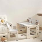 キッズデスク チェアセット お絵描き机 ブロックデスク 高さ調整 天板角度調整 子供机セット キッズチェア 収納ケース ブックスタンド ペン立て 子供用デスク