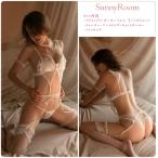 ガーターベルト セット ランジェリー 過激下着 セクシーランジェリー ブラショーツ 花柄 レース ガーターランジェリー 30代 40代 Mサイズ 白色 送料無料