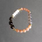 天然石ブレスレットピーチムーンスト...