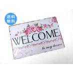  american способ жестяная пластина табличка WELCOME welcome board симпатичный цветок иллюстрации 