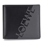 ロエベ LOEWE 二つ折り 財布 バイフォールド ウォレット 札入れ C314302X01 レザー グレー ブラック 黒 ロゴ コンパクト 小物 メンズ 中古