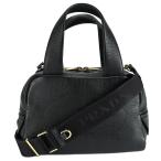 プラダ PRADA トップハンドルバッグ ミニ ボストン 2way ハンドバッグ 1BB078 レザー ネロ ブラック 黒 パンチングロゴ ショルダーバッグ レディース