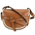 ロエベ LOEWE ゲートバッグ スモール ショルダーバッグ アナグラム レザー ブラウン 茶 シルバー金具 クロスボディ レディース