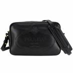 プラダ PRADA ショルダーバッグ 型押し ロゴ クロスボディバッグ 1BH089 レザー ネロ ブラック 黒 ゴールド金具 ポシェット 斜め掛け