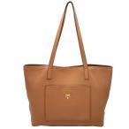 プラダ PRADA ヴィッテロダイノ トートバッグ1BG048 肩掛け ショルダー キャメル ブラウン 茶 レザー ロゴ金具 レディース