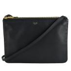 セリーヌ CELINE トリオ TRIO ラージ ショルダーバッグ 192043 ブラック 黒 ゴールド金具 レザー 斜め掛け ポシェット ポーチ クラッチ レディース